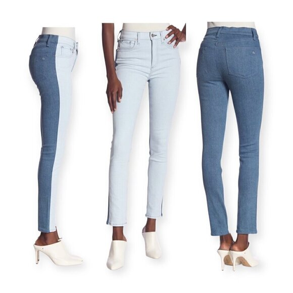 NWT Rag & Bone‎ High Waist Skinny Jeans size 30, Double blues - Picture 1 of 13